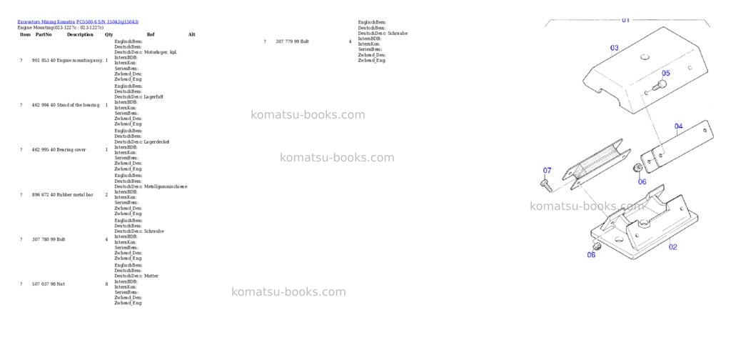 Komatsu pc5500-6 s/n 15043 Parts catalog cover Page 2 Komatsu pc5500-6 s/n 15043 Parts catalog cover Page 2