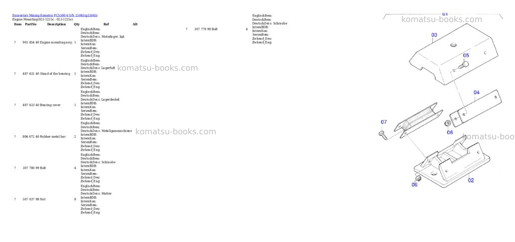 Komatsu pc5500-6 s/n 15045 Parts catalog cover