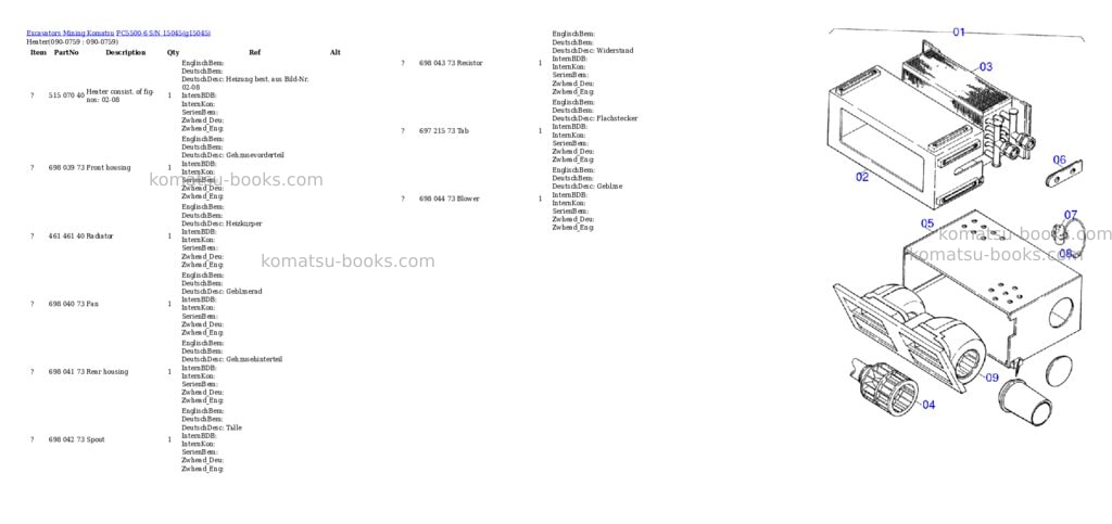 Komatsu pc5500-6 s/n 15045 Parts catalog cover Page 10