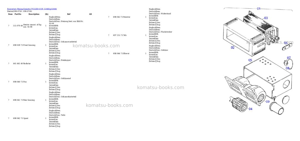 Komatsu pc5500-6 s/n 15046 Parts catalog cover Page 10