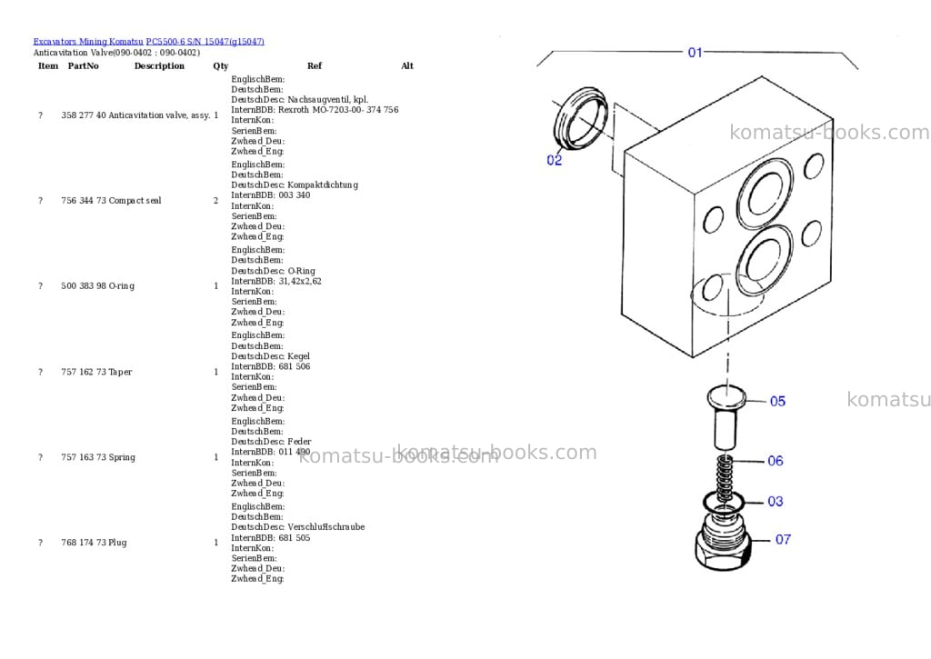 Komatsu pc5500-6 s/n 15047 Parts catalog cover Page 6 Komatsu pc5500-6 s/n 15047 Parts catalog cover Page 6