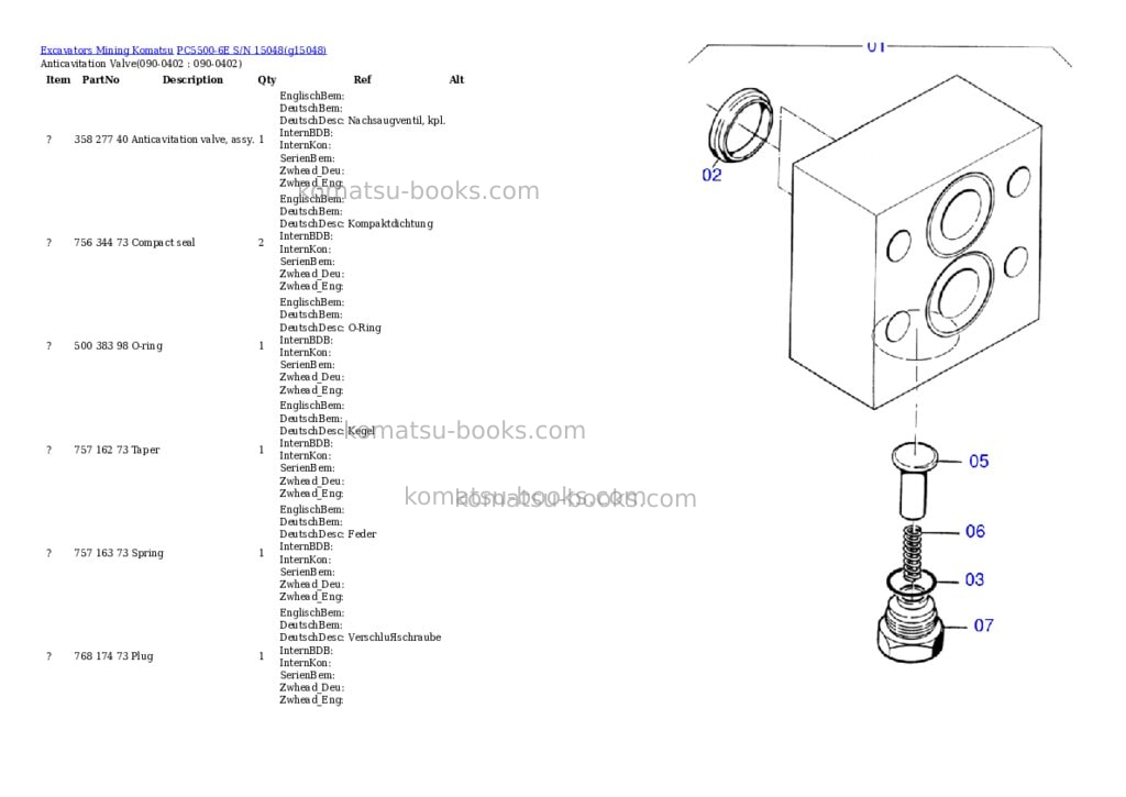 Komatsu pc5500-6e s/n 15048 Parts catalog cover Page 3 Komatsu pc5500-6e s/n 15048 Parts catalog cover Page 3