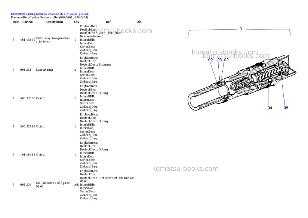 Komatsu pc5500-6e s/n 15051 Parts catalog cover Page 5