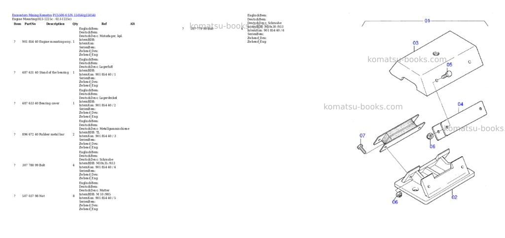 Komatsu pc5500-6 s/n 15054 Parts catalog cover