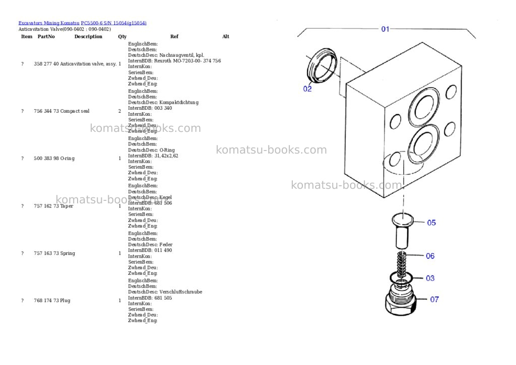 Komatsu pc5500-6 s/n 15054 Parts catalog cover Page 6