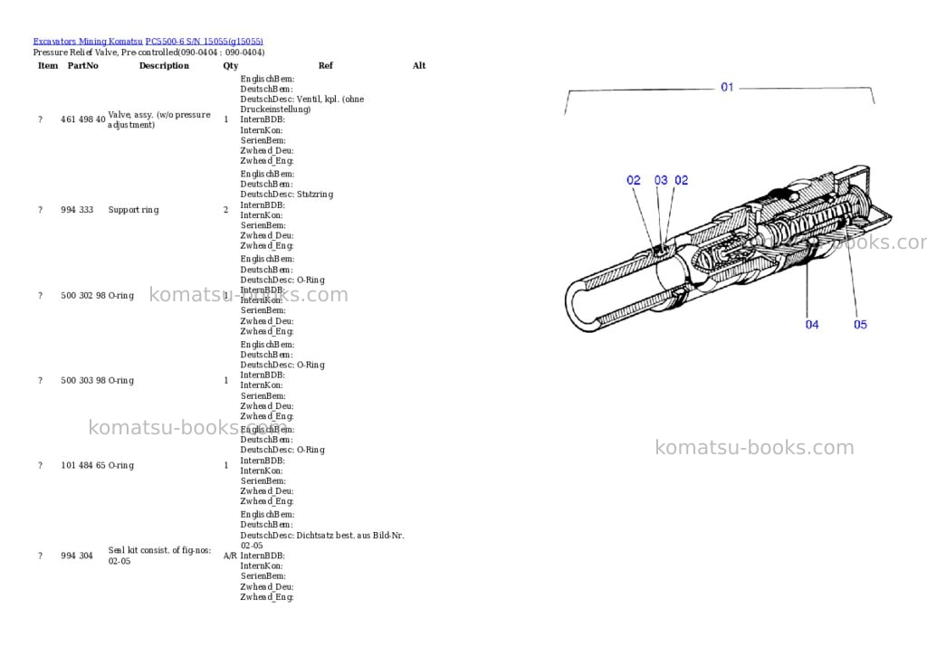 Komatsu pc5500-6 s/n 15055 Parts catalog cover Page 7