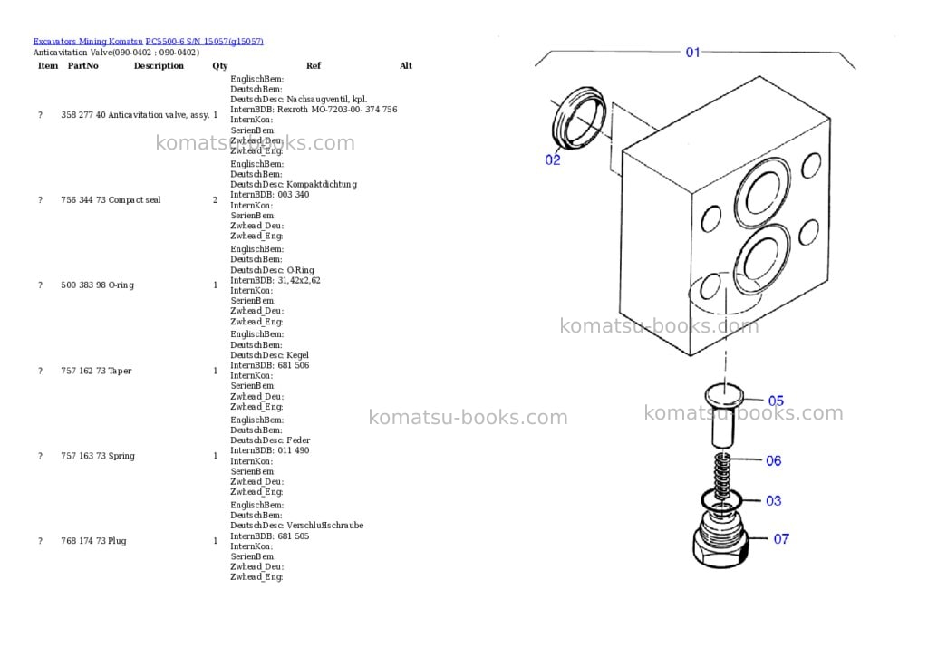 Komatsu pc5500-6 s/n 15057 Parts catalog cover Page 6 Komatsu pc5500-6 s/n 15057 Parts catalog cover Page 6