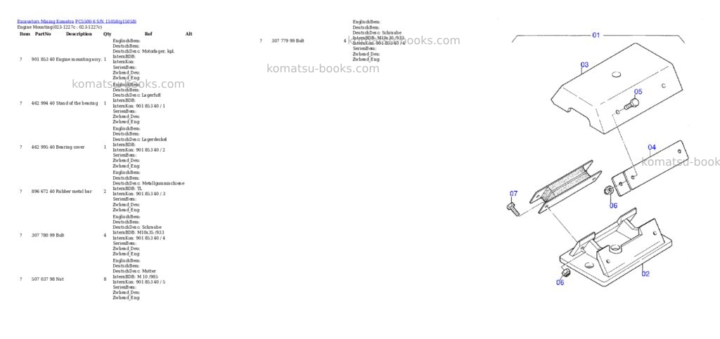 Komatsu pc5500-6 s/n 15058 Parts catalog cover Page 2 Komatsu pc5500-6 s/n 15058 Parts catalog cover Page 2