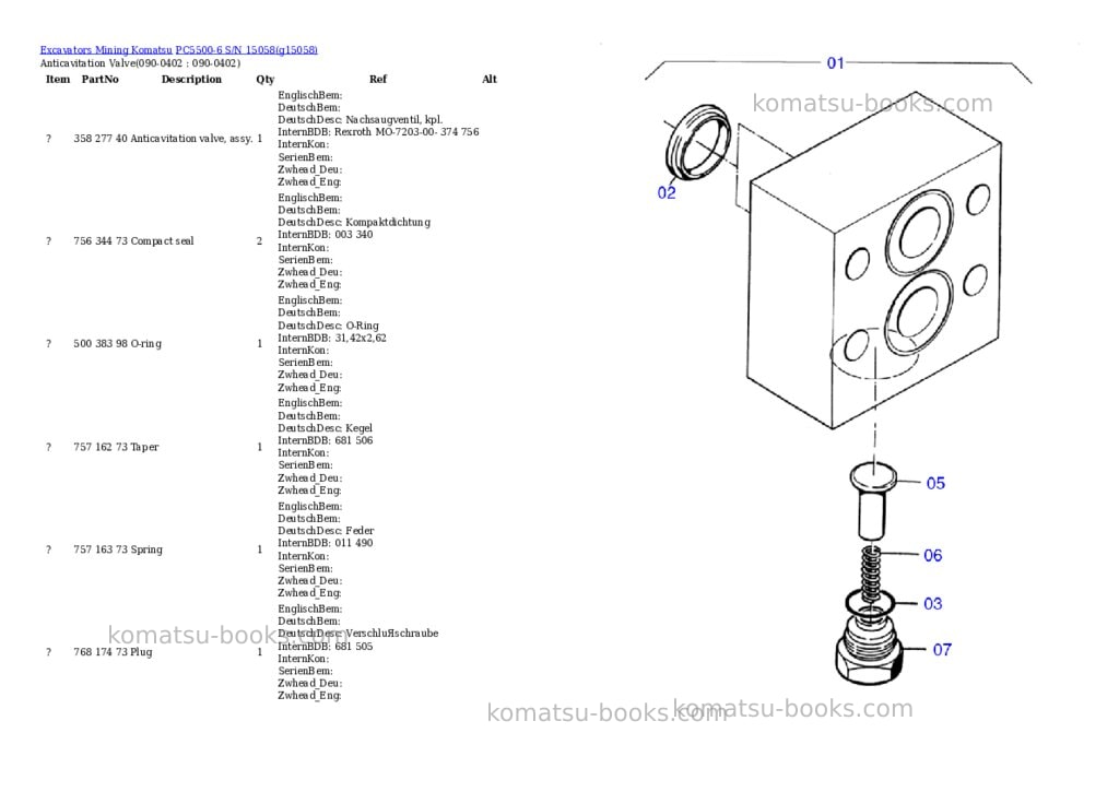 Komatsu pc5500-6 s/n 15058 Parts catalog cover Page 6 Komatsu pc5500-6 s/n 15058 Parts catalog cover Page 6