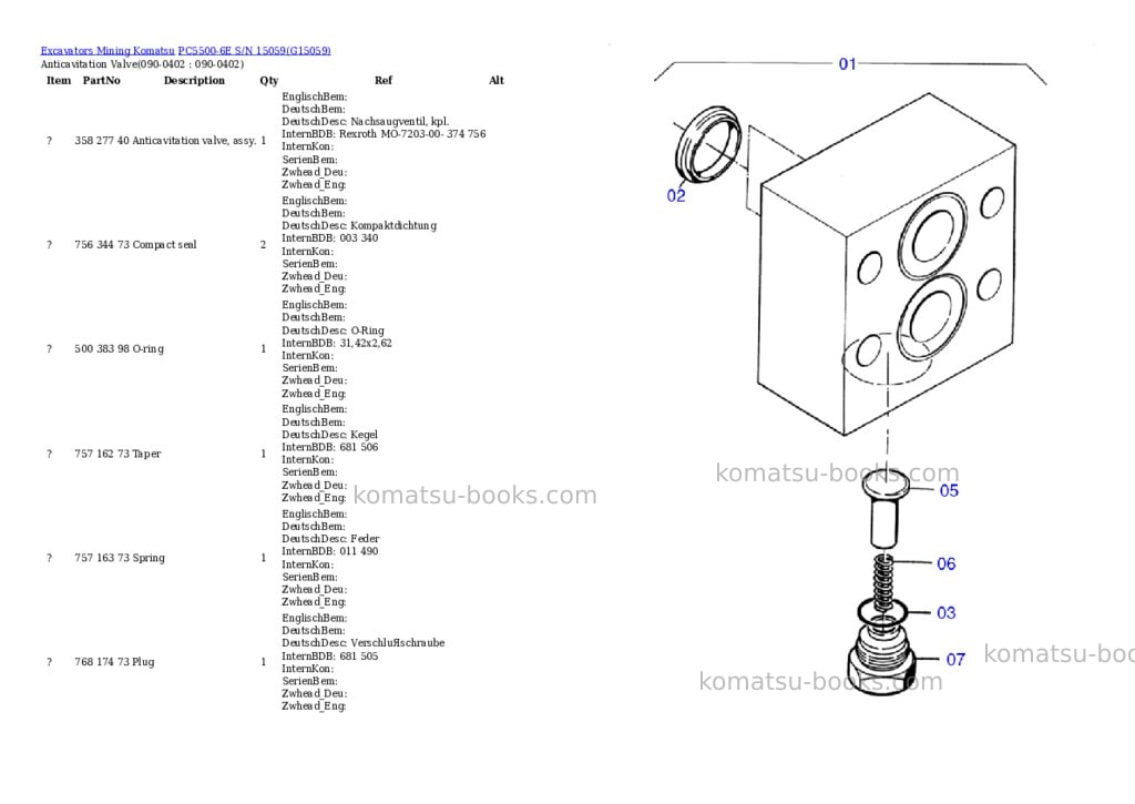 Komatsu pc5500-6e s/n 15059 Parts catalog cover Page 4 Komatsu pc5500-6e s/n 15059 Parts catalog cover Page 4