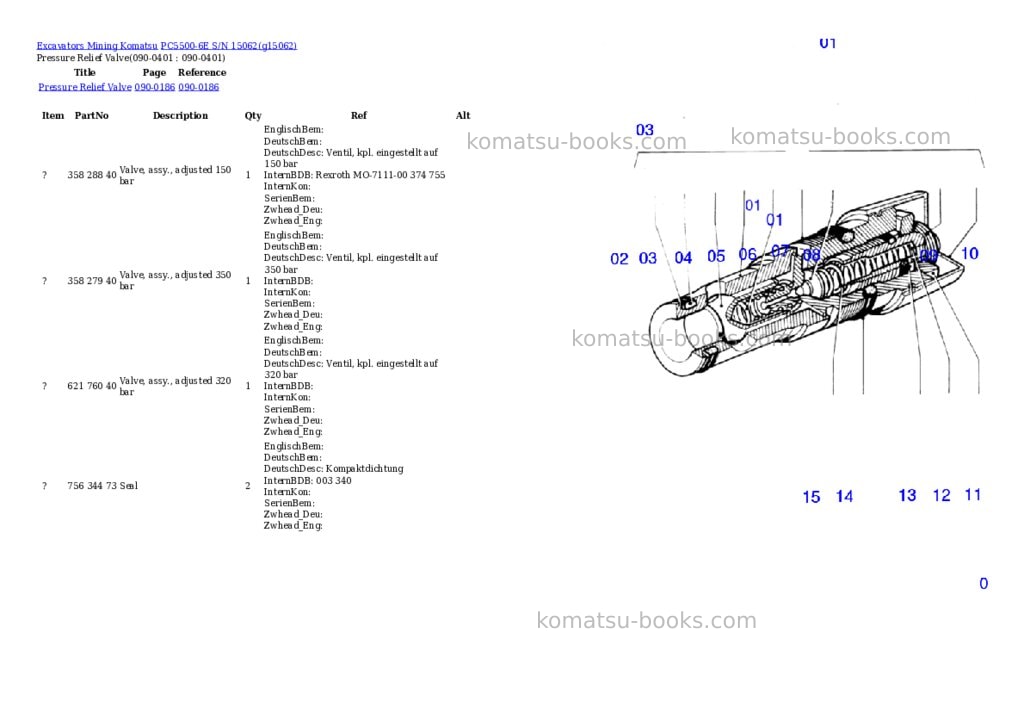 Komatsu pc5500-6e s/n 15062 Parts catalog cover