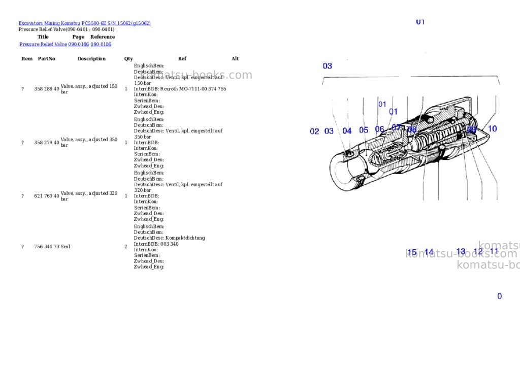 Komatsu pc5500-6e s/n 15062 Parts catalog cover Page 2