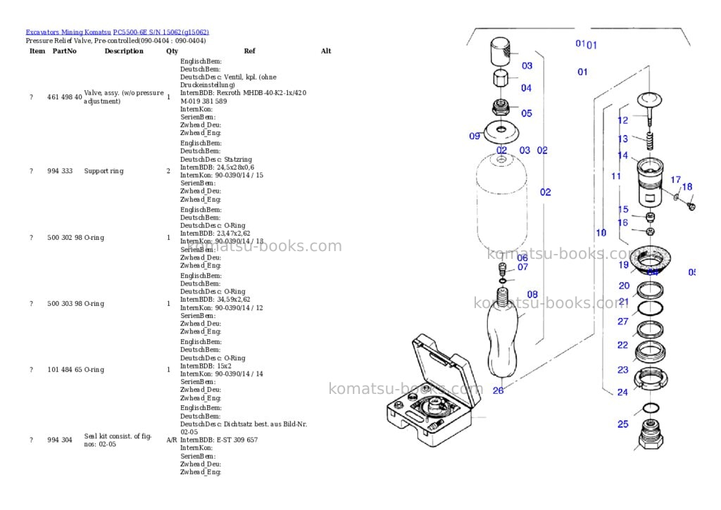 Komatsu pc5500-6e s/n 15062 Parts catalog cover Page 3