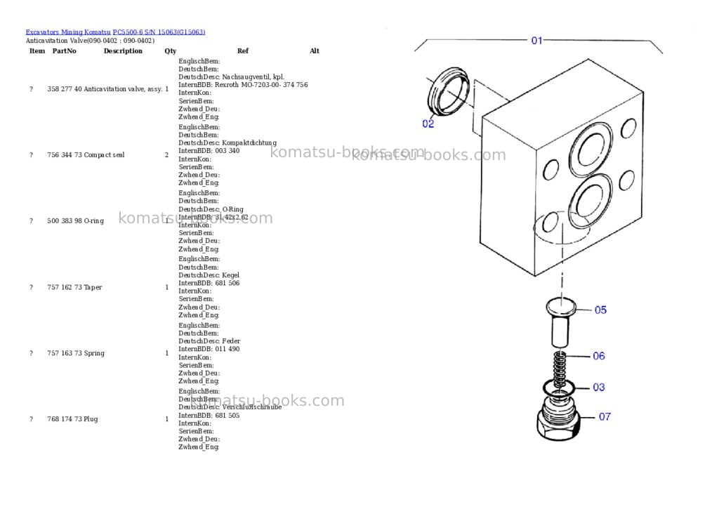 Komatsu pc5500-6 s/n 15063 Parts catalog cover Page 6 Komatsu pc5500-6 s/n 15063 Parts catalog cover Page 6