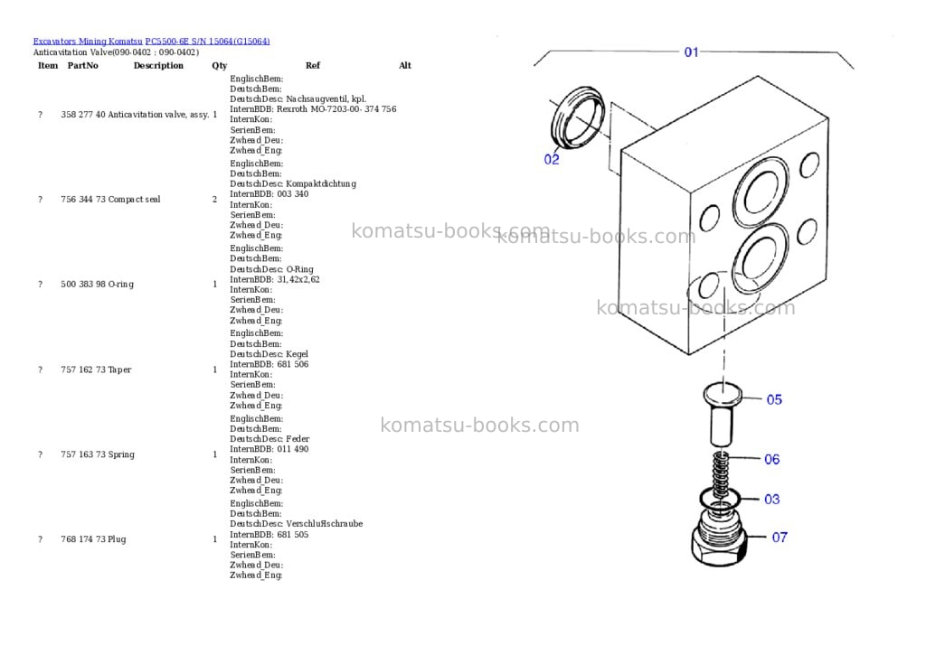 Komatsu pc5500-6e s/n 15064 Parts catalog cover Page 4 Komatsu pc5500-6e s/n 15064 Parts catalog cover Page 4
