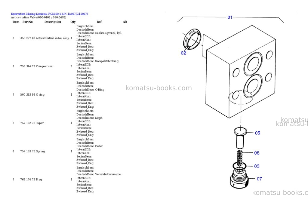 Komatsu pc5500-6 s/n 15067 Parts catalog cover Page 6 Komatsu pc5500-6 s/n 15067 Parts catalog cover Page 6