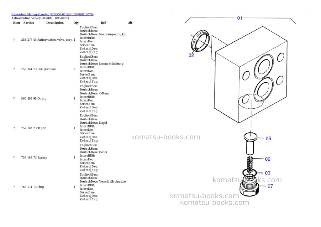 Komatsu pc5500-6e s/n 15070 Parts catalog cover Page 4 Komatsu pc5500-6e s/n 15070 Parts catalog cover Page 4