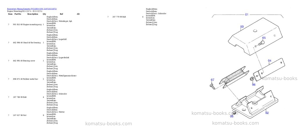 Komatsu pc5500-6 s/n 15072 Parts catalog cover Page 2 Komatsu pc5500-6 s/n 15072 Parts catalog cover Page 2