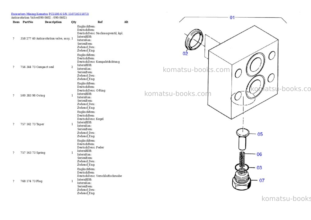 Komatsu pc5500-6 s/n 15073 Parts catalog cover Page 6 Komatsu pc5500-6 s/n 15073 Parts catalog cover Page 6