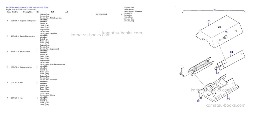 Komatsu pc5500-6 s/n 15075 Parts catalog cover