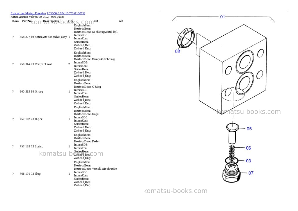 Komatsu pc5500-6 s/n 15075 Parts catalog cover Page 6