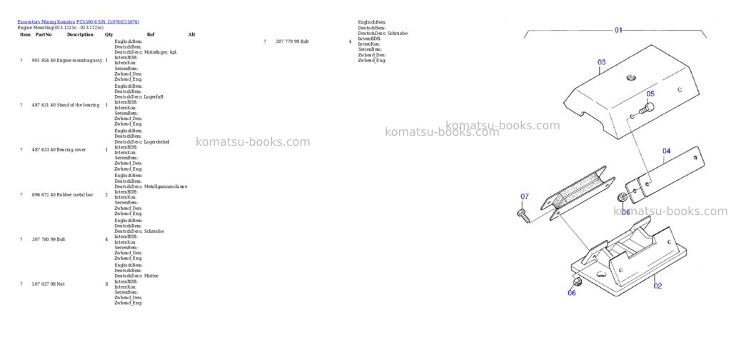 Komatsu pc5500-6 s/n 15076 Parts catalog cover