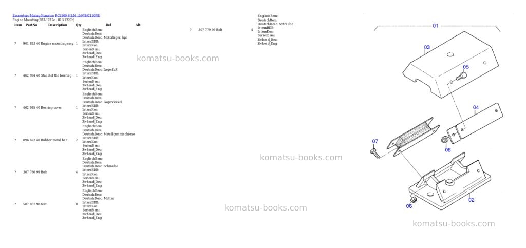 Komatsu pc5500-6 s/n 15078 Parts catalog cover Page 2