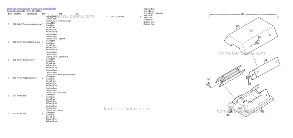 Komatsu pc5500-6 s/n 15081 Parts catalog cover Page 2 Komatsu pc5500-6 s/n 15081 Parts catalog cover Page 2