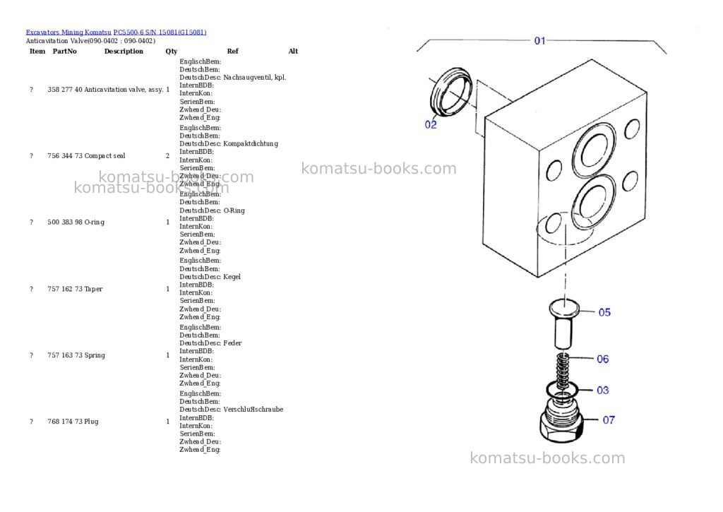 Komatsu pc5500-6 s/n 15081 Parts catalog cover Page 6 Komatsu pc5500-6 s/n 15081 Parts catalog cover Page 6