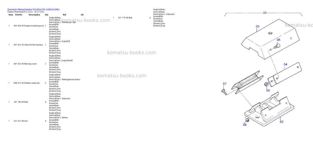 Komatsu pc5500-6 s/n 15082 Parts catalog cover