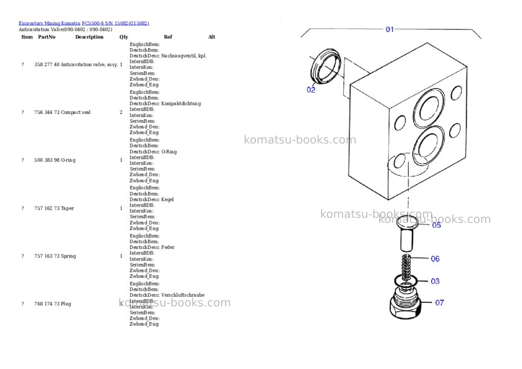 Komatsu pc5500-6 s/n 15082 Parts catalog cover Page 6