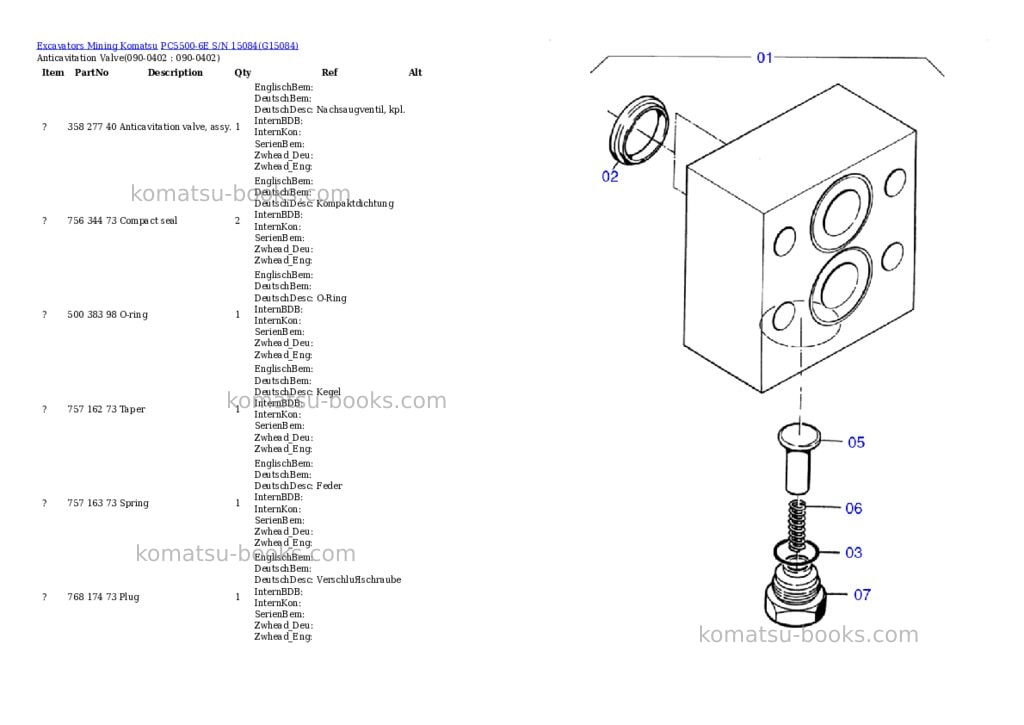 Komatsu pc5500-6e s/n 15084 Parts catalog cover Page 4 Komatsu pc5500-6e s/n 15084 Parts catalog cover Page 4
