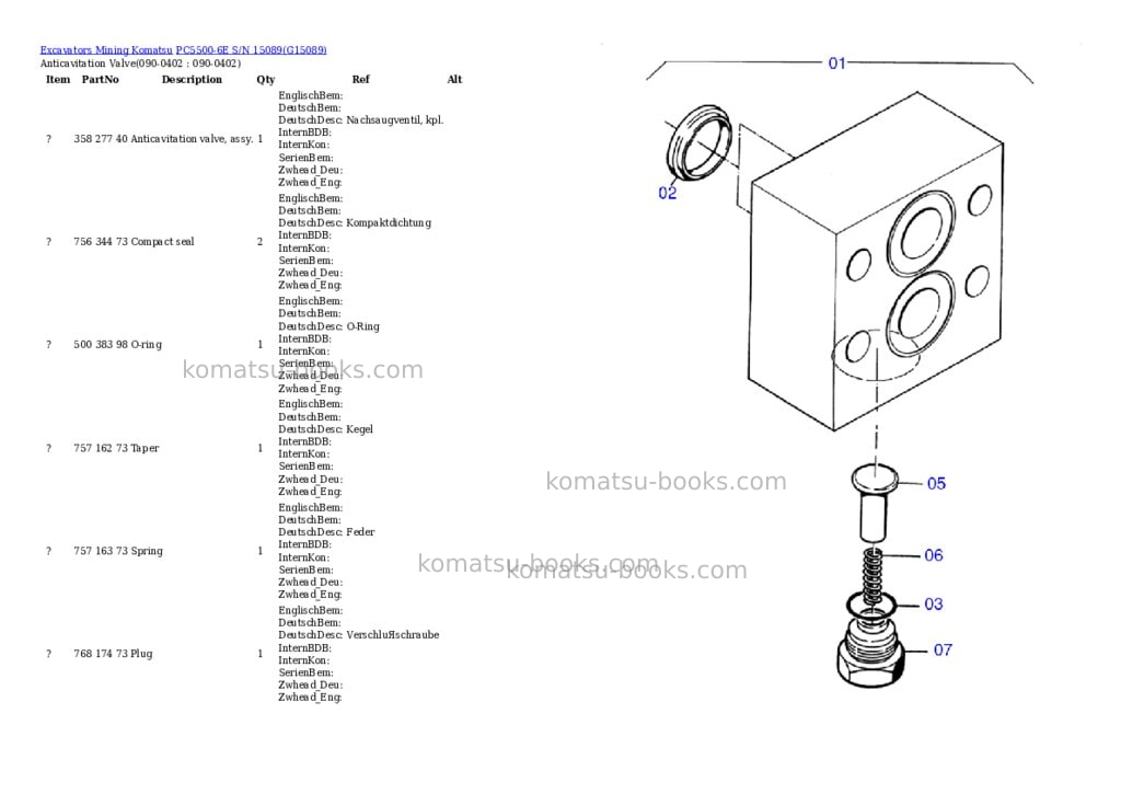 Komatsu pc5500-6e s/n 15089 Parts catalog cover Page 4 Komatsu pc5500-6e s/n 15089 Parts catalog cover Page 4
