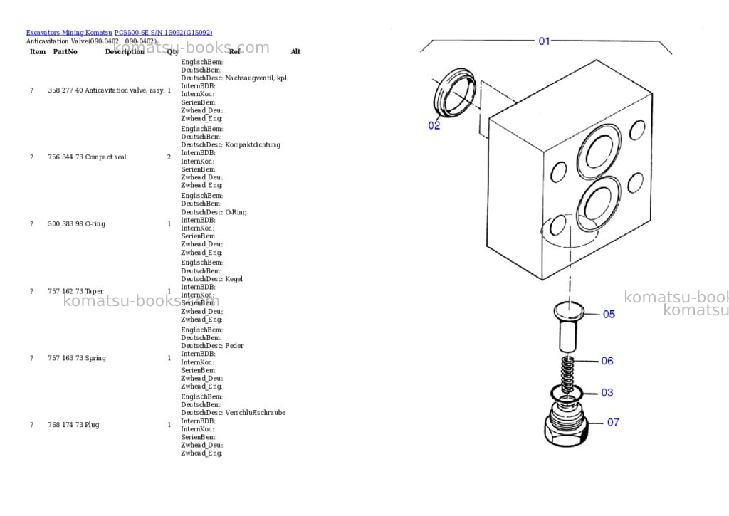 Komatsu pc5500-6e s/n 15092 Parts catalog cover Page 4 Komatsu pc5500-6e s/n 15092 Parts catalog cover Page 4