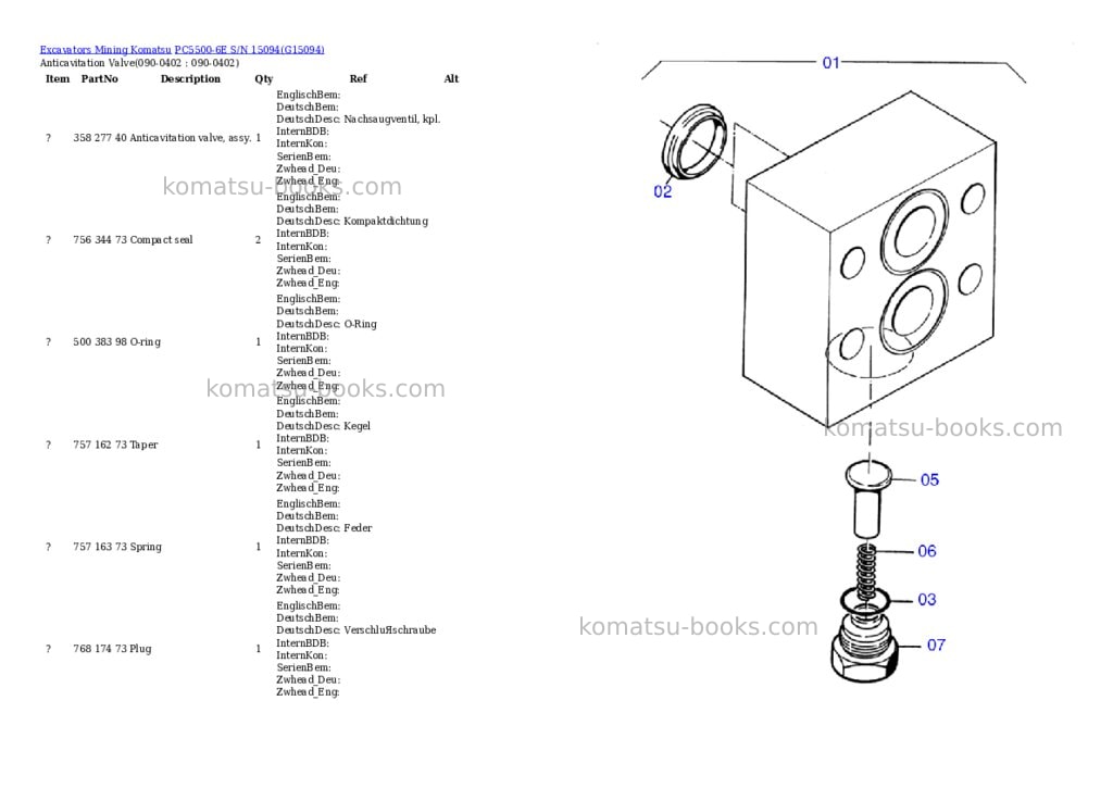 Komatsu pc5500-6e s/n 15094 Parts catalog cover Page 4 Komatsu pc5500-6e s/n 15094 Parts catalog cover Page 4