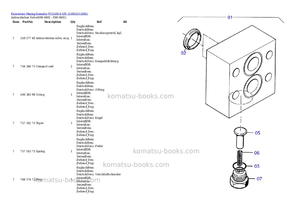 Komatsu pc5500-6 s/n 15095 Parts catalog cover Page 6 Komatsu pc5500-6 s/n 15095 Parts catalog cover Page 6