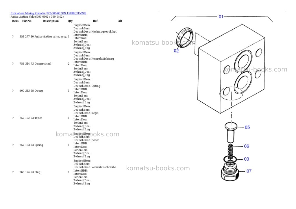 Komatsu pc5500-6e s/n 15096 Parts catalog cover Page 4 Komatsu pc5500-6e s/n 15096 Parts catalog cover Page 4