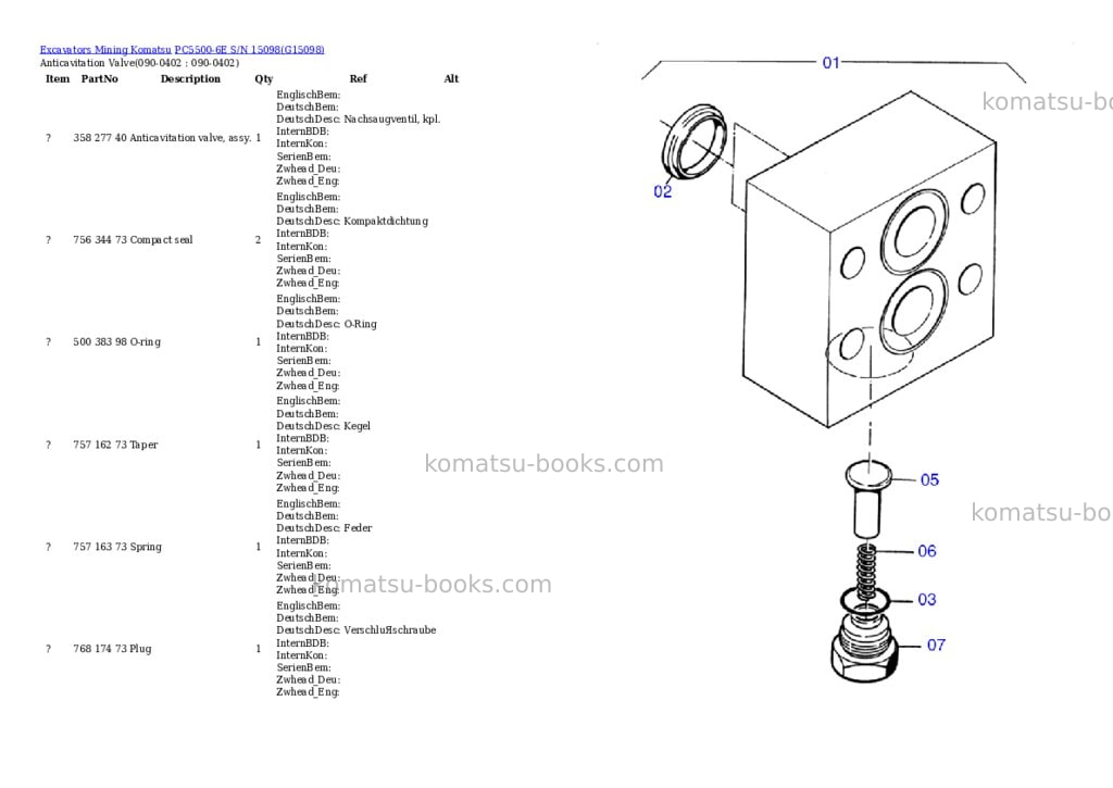 Komatsu pc5500-6e s/n 15098 Parts catalog cover Page 4 Komatsu pc5500-6e s/n 15098 Parts catalog cover Page 4