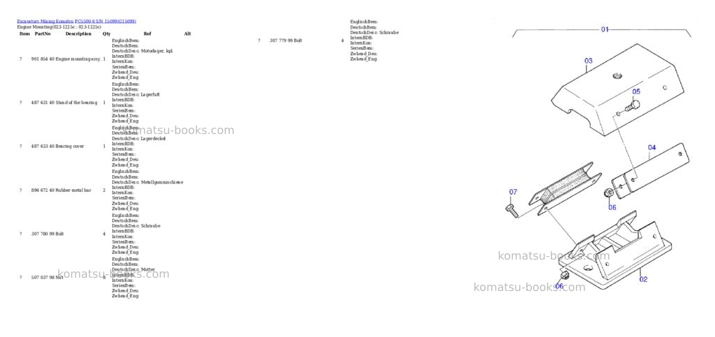 Komatsu pc5500-6 s/n 15099 Parts catalog cover
