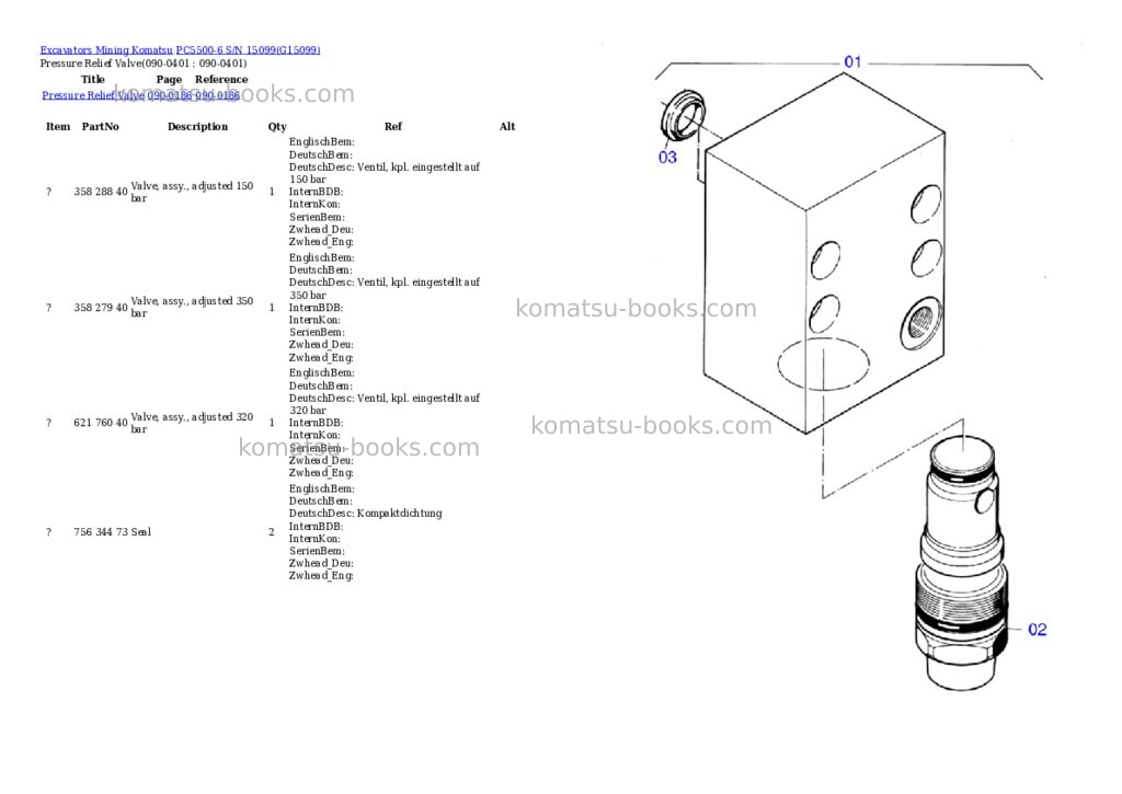Komatsu pc5500-6 s/n 15099 Parts catalog cover Page 5