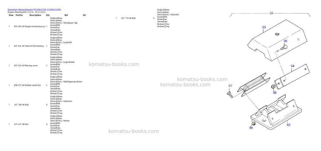 Komatsu pc5500-6 s/n 15100 Parts catalog cover Komatsu pc5500-6 s/n 15100 Parts catalog cover