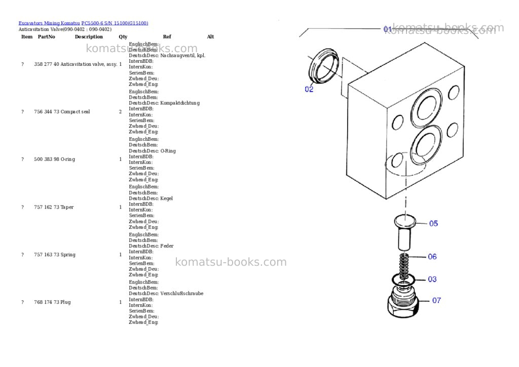 Komatsu pc5500-6 s/n 15100 Parts catalog cover Page 6 Komatsu pc5500-6 s/n 15100 Parts catalog cover Page 6