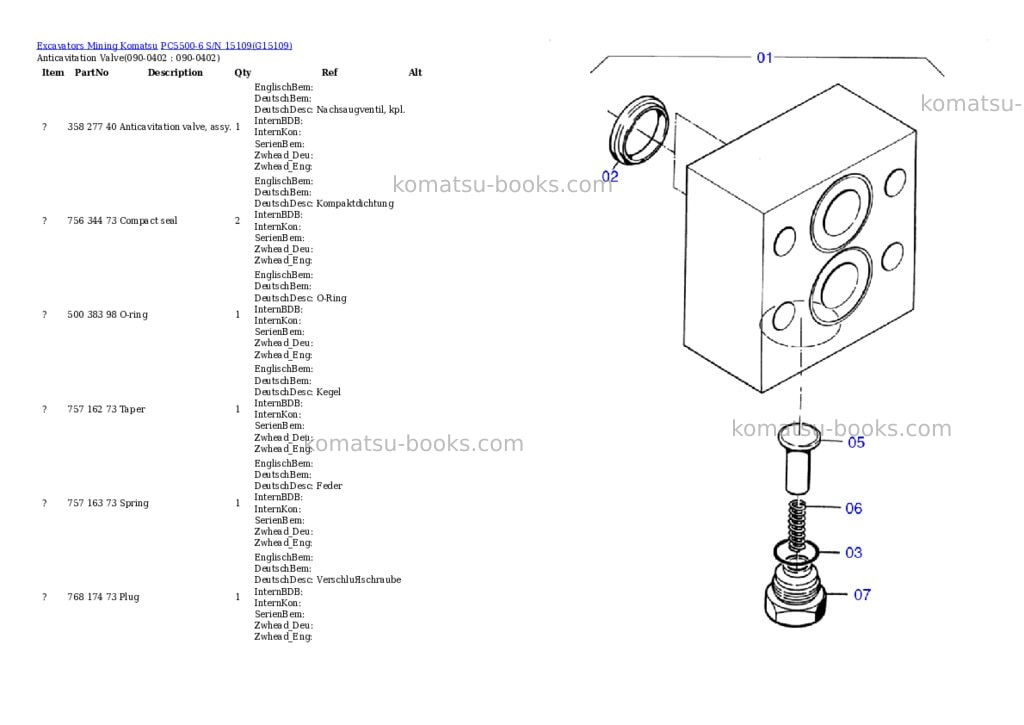Komatsu pc5500-6 s/n 15109 Parts catalog cover Page 6 Komatsu pc5500-6 s/n 15109 Parts catalog cover Page 6