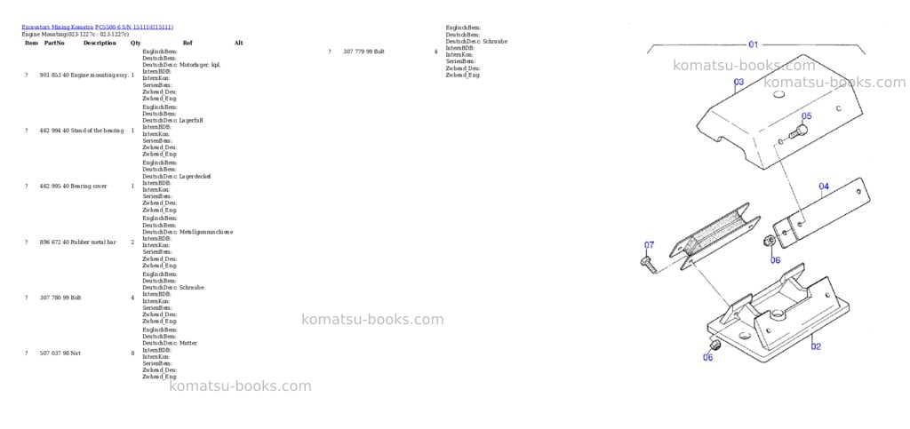 Komatsu pc5500-6 s/n 15111 Parts catalog cover Page 2 Komatsu pc5500-6 s/n 15111 Parts catalog cover Page 2