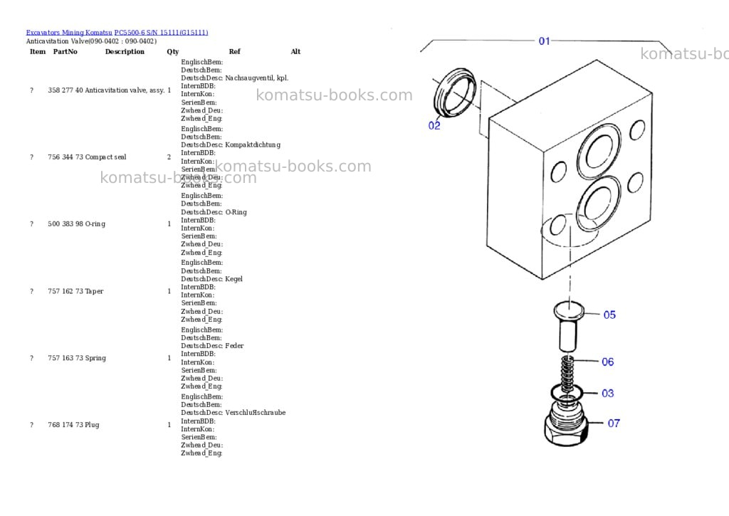 Komatsu pc5500-6 s/n 15111 Parts catalog cover Page 6 Komatsu pc5500-6 s/n 15111 Parts catalog cover Page 6