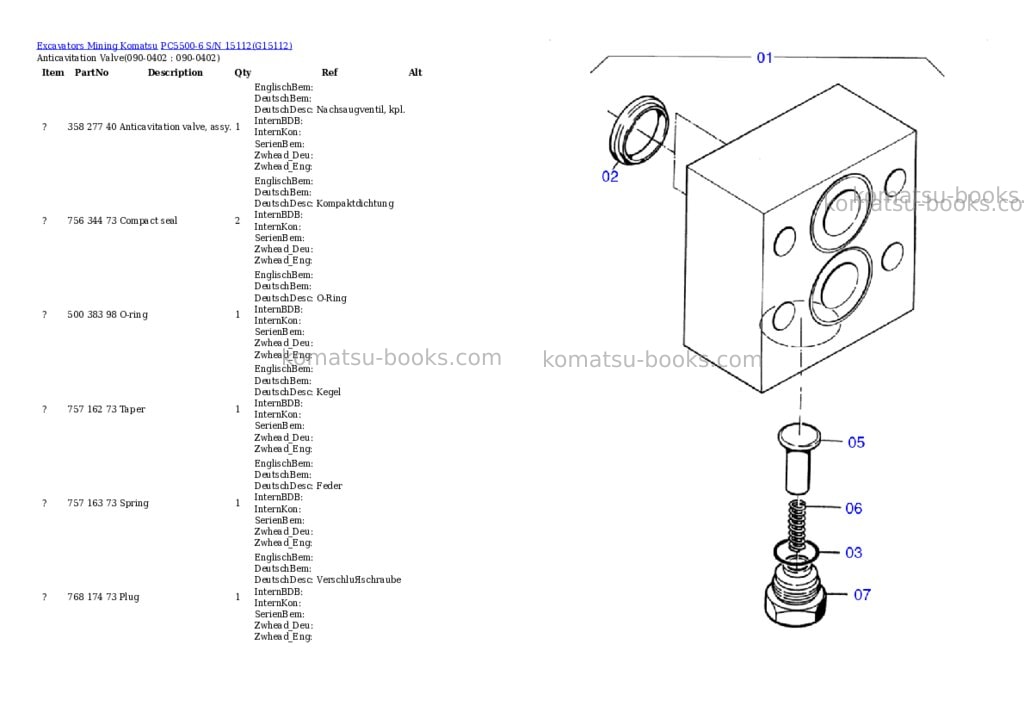 Komatsu pc5500-6 s/n 15112 Parts catalog cover Page 6 Komatsu pc5500-6 s/n 15112 Parts catalog cover Page 6