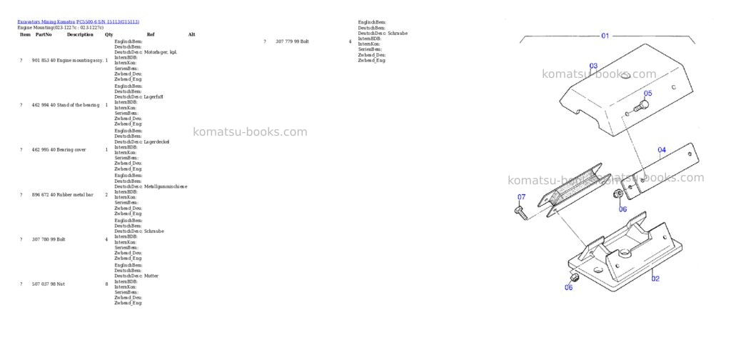 Komatsu pc5500-6 s/n 15113 Parts catalog cover Page 2 Komatsu pc5500-6 s/n 15113 Parts catalog cover Page 2