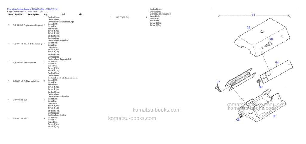 Komatsu pc5500-6 s/n 15114 Parts catalog cover Page 2 Komatsu pc5500-6 s/n 15114 Parts catalog cover Page 2