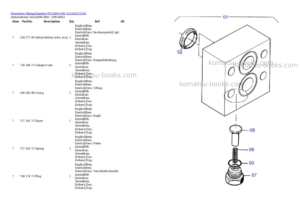 Komatsu pc5500-6 s/n 15114 Parts catalog cover Page 6 Komatsu pc5500-6 s/n 15114 Parts catalog cover Page 6