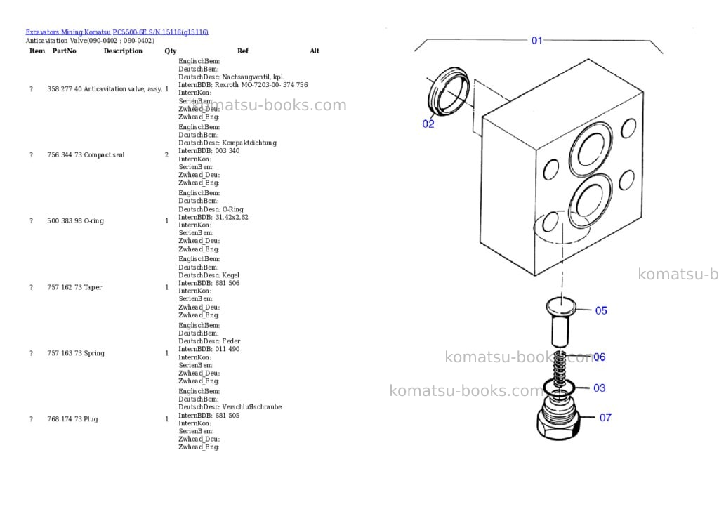Komatsu pc5500-6e s/n 15116 Parts catalog cover Page 4